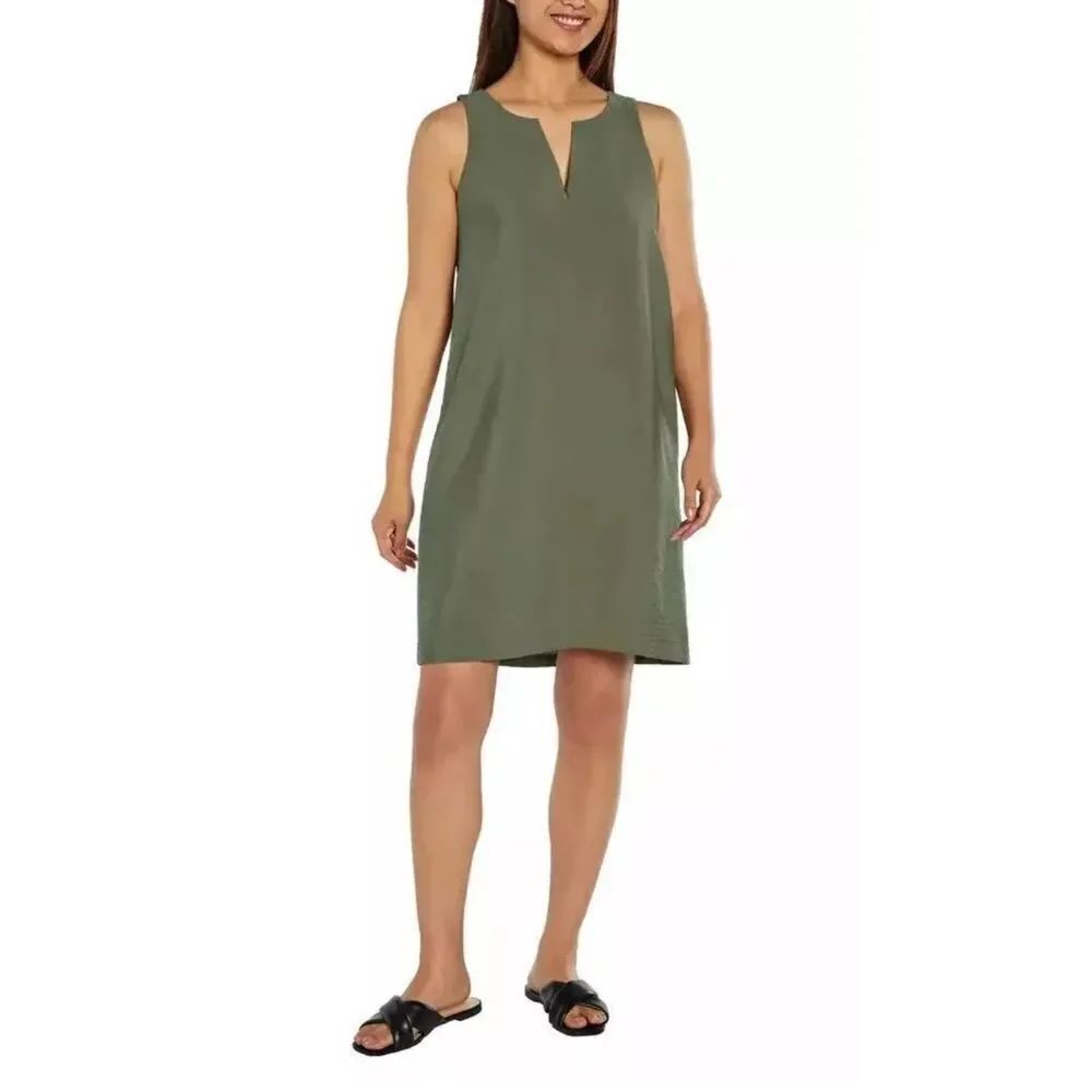 Banana Republic NWT sz XXL V-neck olive green sleeveless dress